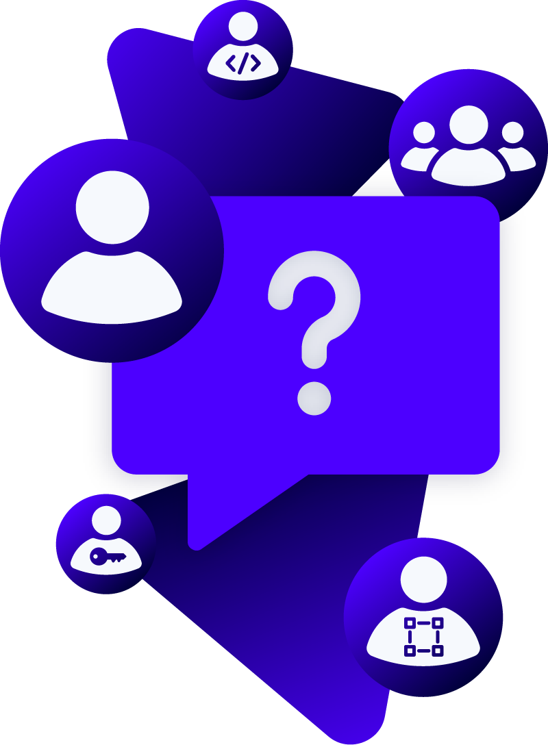 Multiple differing users with question bubble.