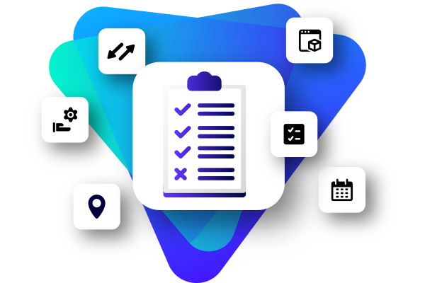 Stylized icon of a checklist, calendar, and the exchange of ideas