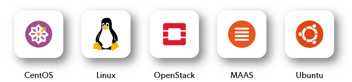 Icons for CentOS, Linux, OpenStack, MAAS, and Ubuntu