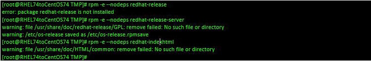 How to migrate from RHEL 7.4 to CentOS 7.4: Remove the Red Hat release and indexhtml packages How to migrate from RHEL 7.4 to CentOS 7.4: Remove the Red Hat release and indexhtml packages