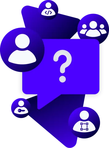 Multiple differing users with question bubble.